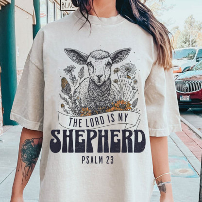 The Lord Is My Shepherd Christian Washed T-Shirt