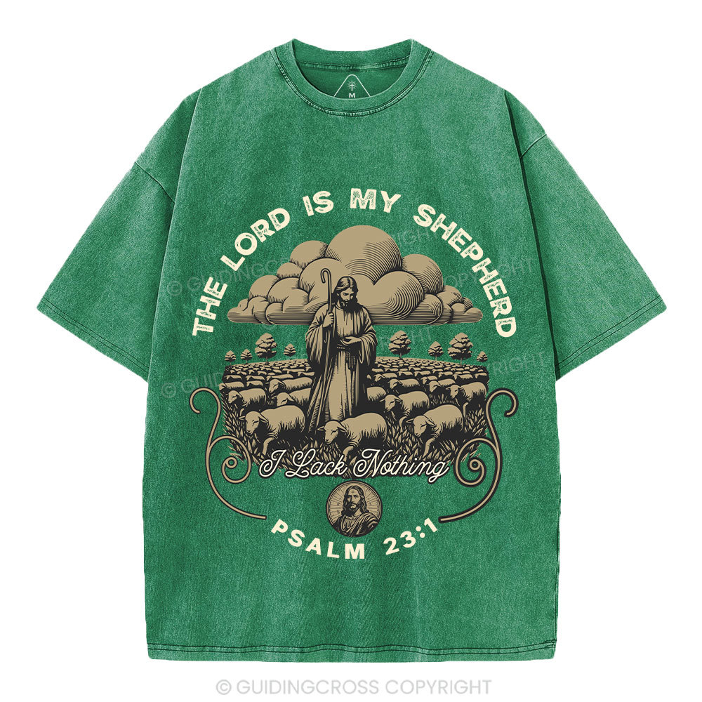 The Lord Is My Shepherd Christian Washed T-Shirt