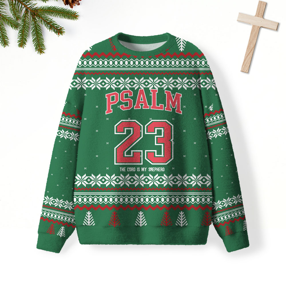 The Lord Is My Shepherd Christmas Furry Christian Lightweight Sweater