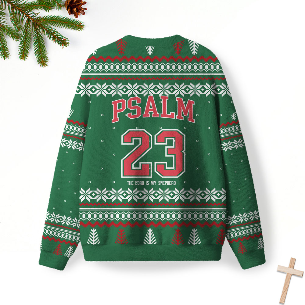 The Lord Is My Shepherd Christmas Furry Christian Lightweight Sweater