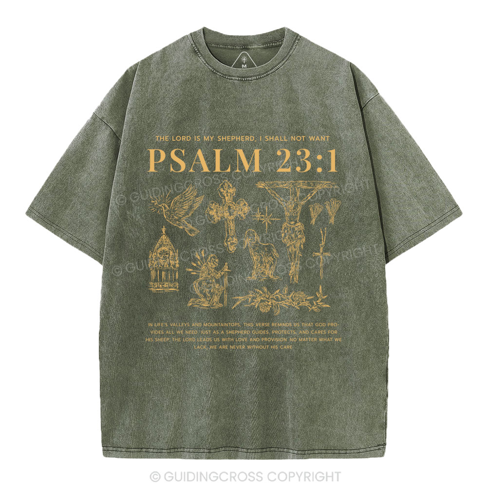 The Lord Is My Shepherd Chrsitian Washed T-Shirt