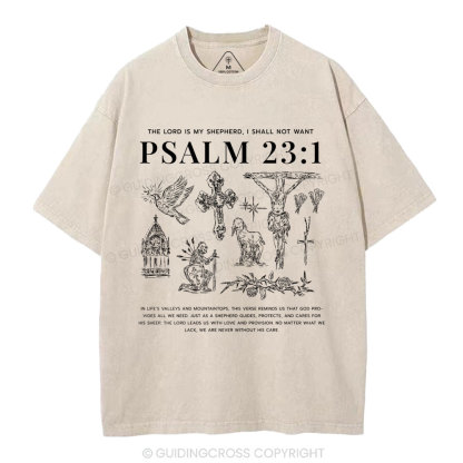The Lord Is My Shepherd Chrsitian Washed T-Shirt