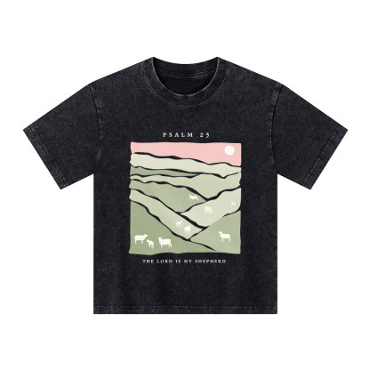 The Lord Is My Shepherd Kid Washed T-Shirt