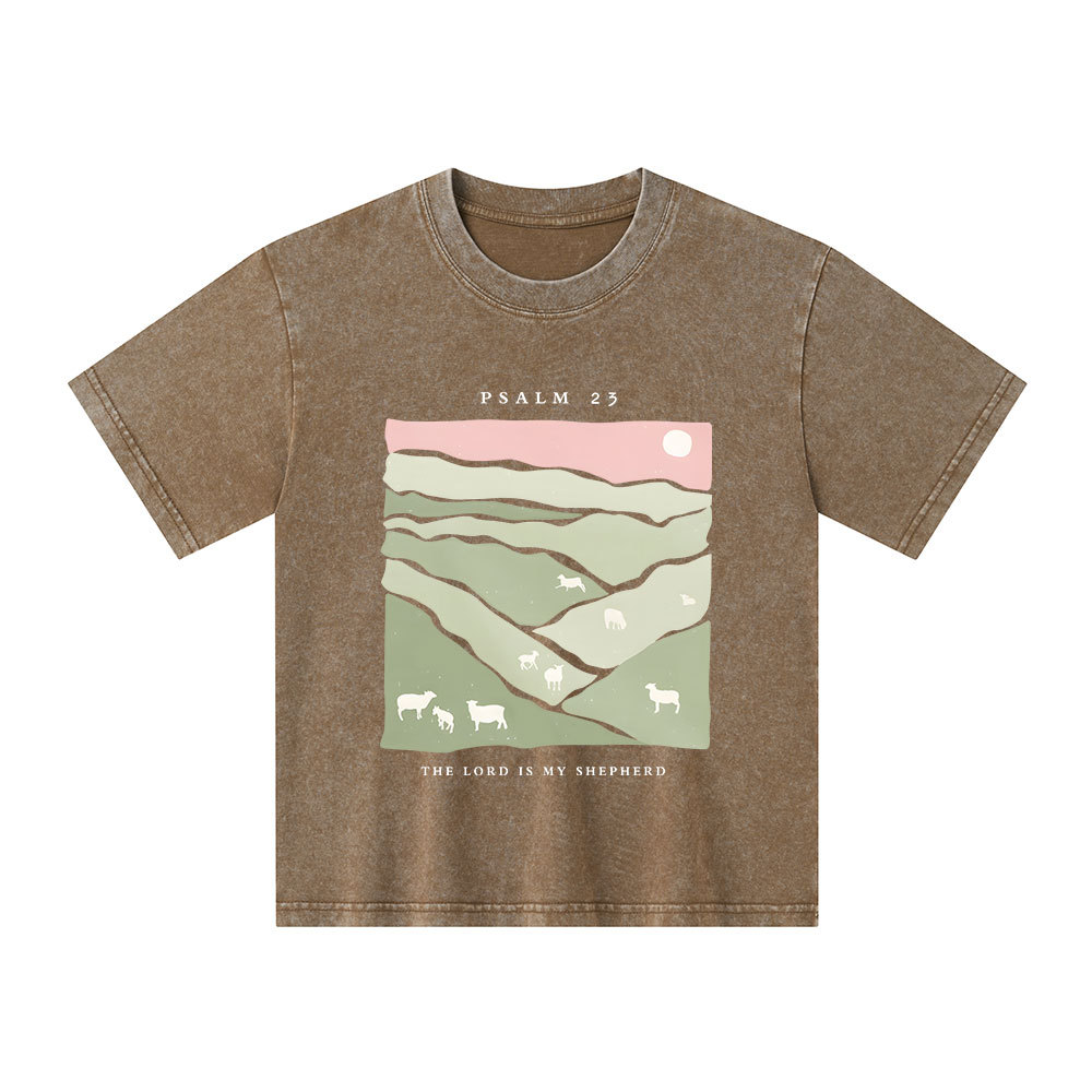 The Lord Is My Shepherd Kid Washed T-Shirt