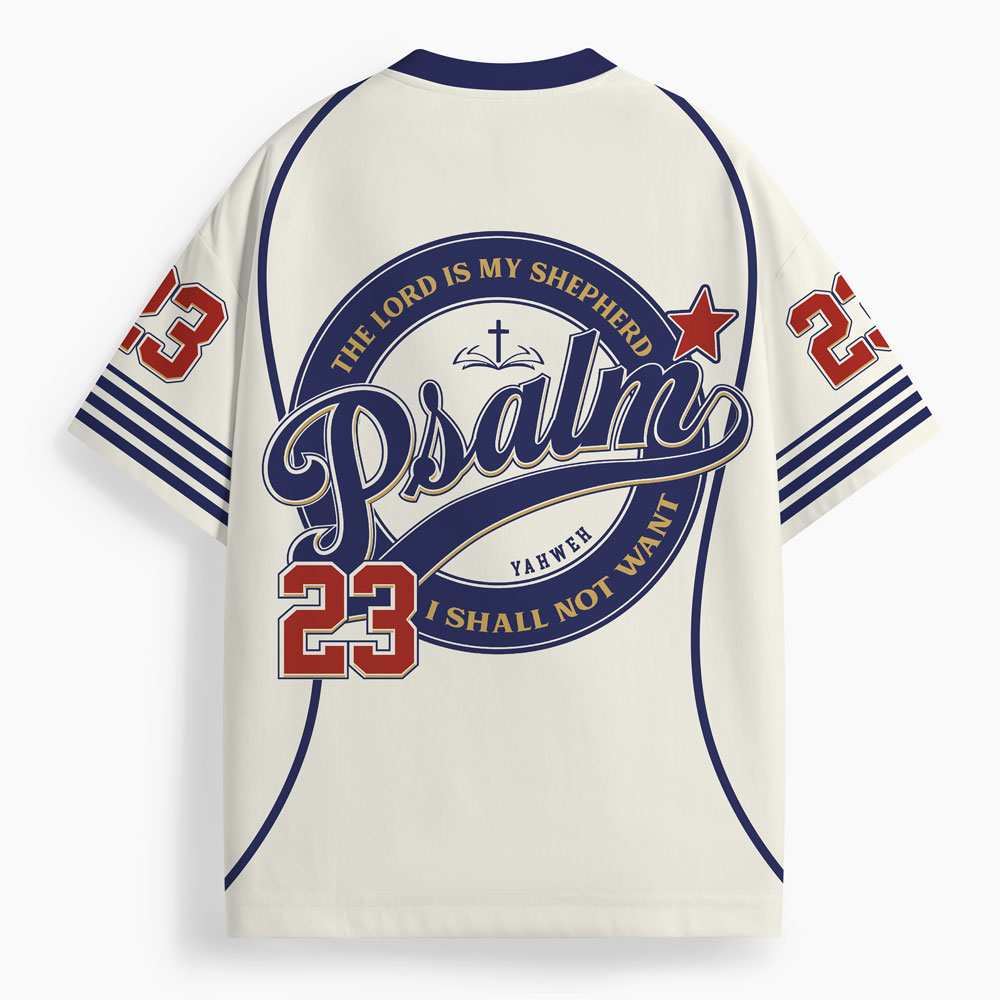 The Lord Is My Shepherd Oversized All-Over Print Christian T-Shirt