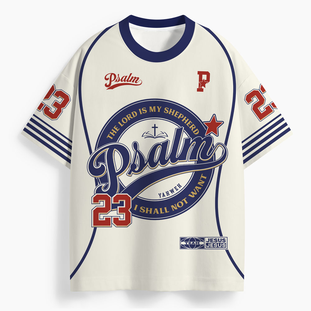 The Lord Is My Shepherd Oversized All-Over Print Christian T-Shirt