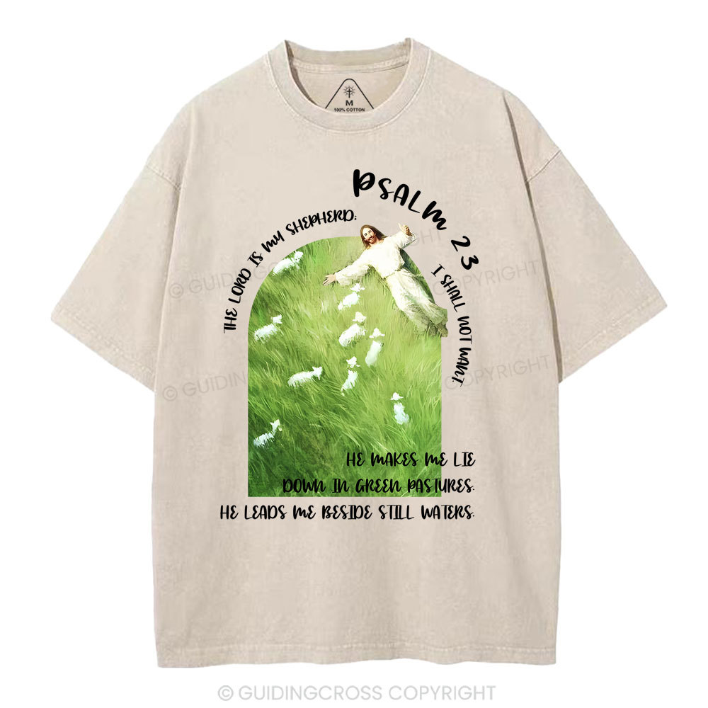 The Lord Is My Shepherd Christian Washed T-Shirt