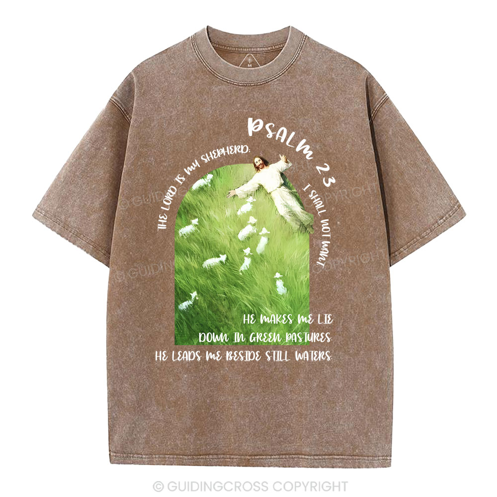 The Lord Is My Shepherd Christian Washed T-Shirt