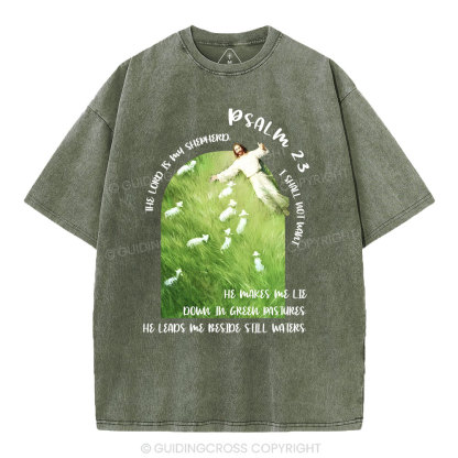 The Lord Is My Shepherd Christian Washed T-Shirt