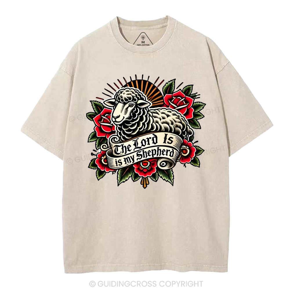 The Lord Is My Shepread Christian Washed T-Shirt