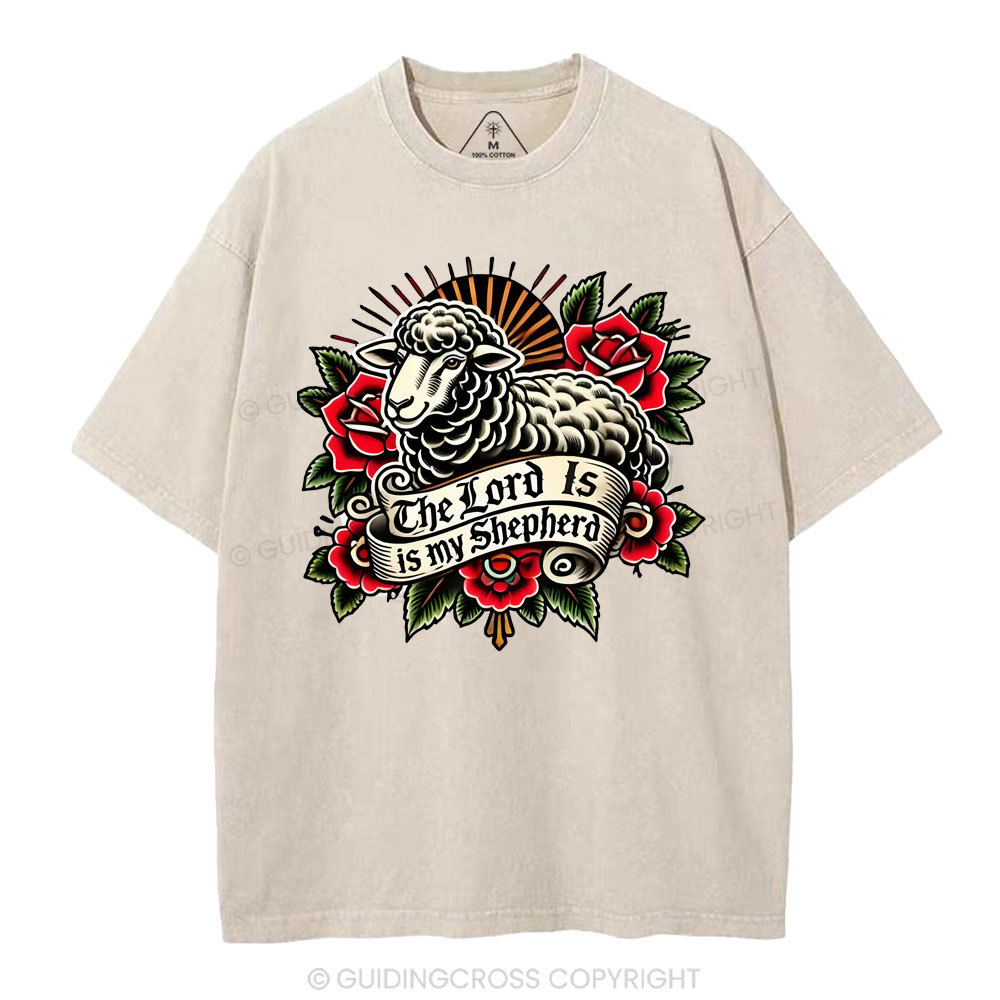 The Lord Is My Shepread Christian Washed T-Shirt