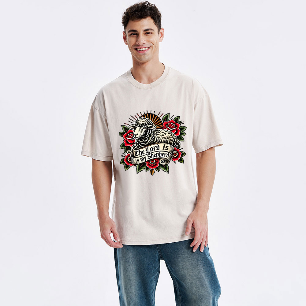The Lord Is My Shepread Christian Washed T-Shirt