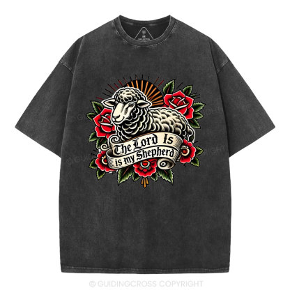 The Lord Is My Shepread Christian Washed T-Shirt