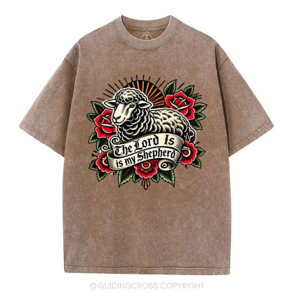 The Lord Is My Shepread Christian Washed T-Shirt