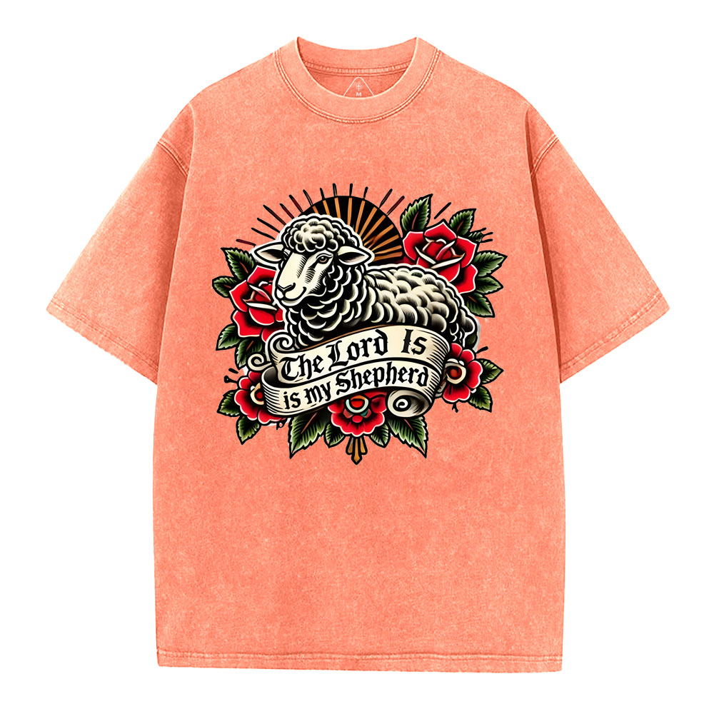 The Lord Is My Shepread Christian Washed T-Shirt