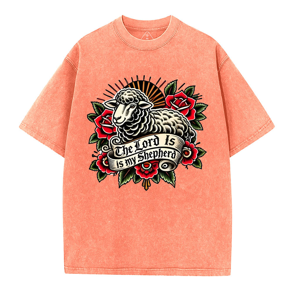 The Lord Is My Shepread Christian Washed T-Shirt