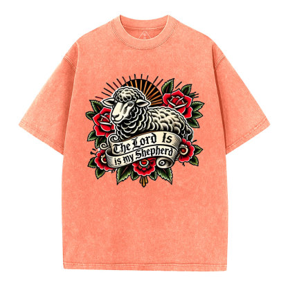 The Lord Is My Shepread Christian Washed T-Shirt