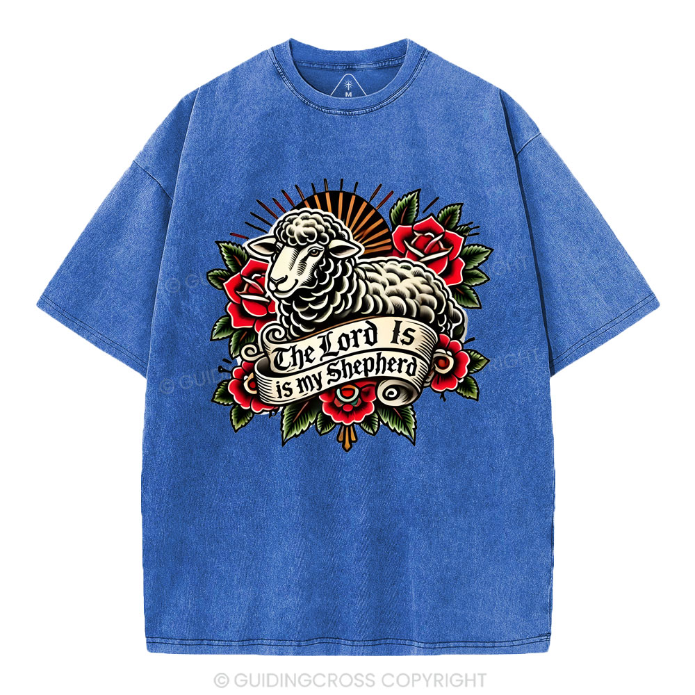 The Lord Is My Shepread Christian Washed T-Shirt
