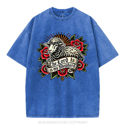 The Lord Is My Shepread Christian Washed T-Shirt