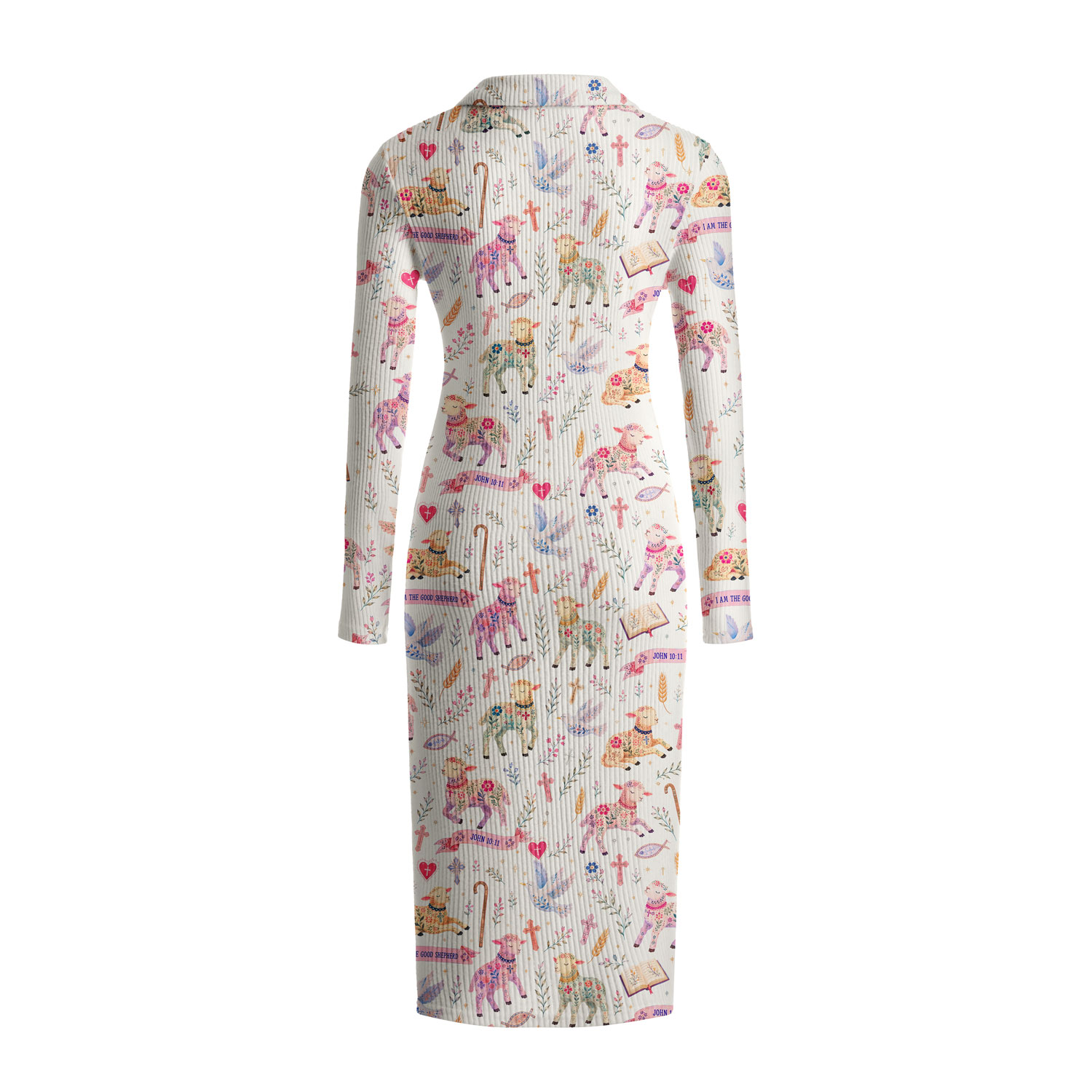 The Lord Is My Shpherd Christian Ribbed Knit Midi Dress