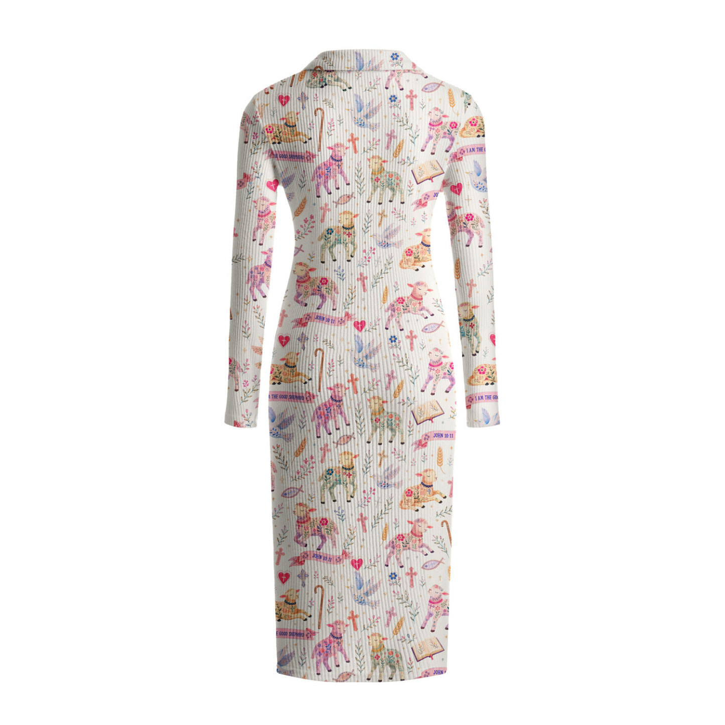 The Lord Is My Shpherd Christian Ribbed Knit Midi Dress