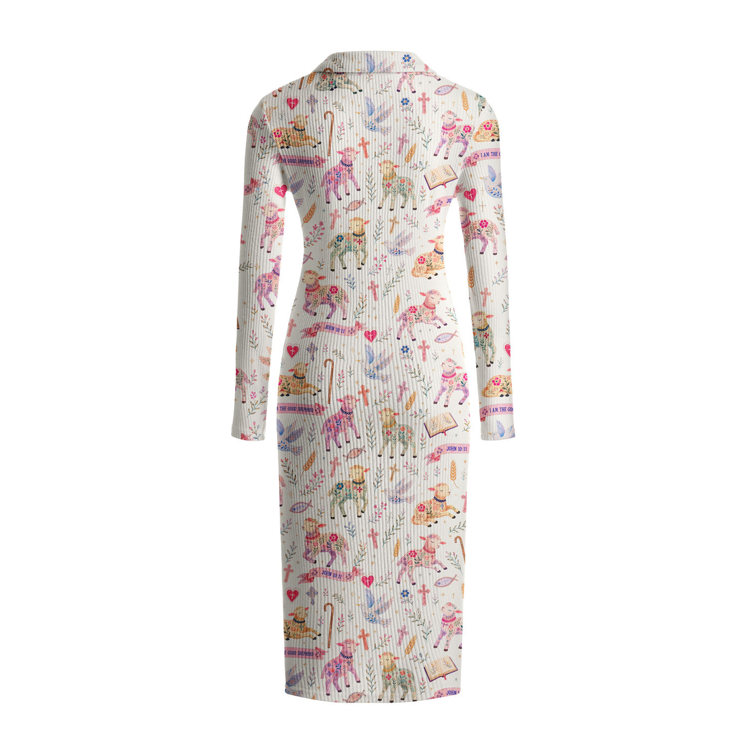 The Lord Is My Shpherd Christian Ribbed Knit Midi Dress
