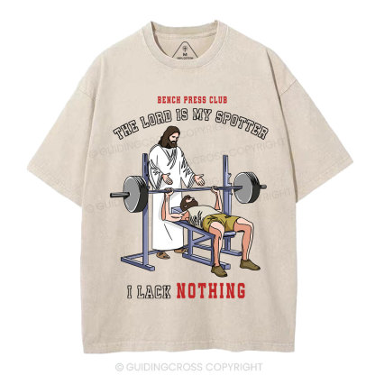 The Lord Is My Spotter Christian Washed T-Shirt