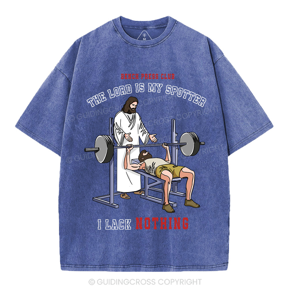 The Lord Is My Spotter Christian Washed T-Shirt