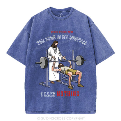 The Lord Is My Spotter Christian Washed T-Shirt