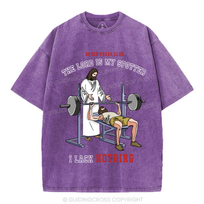 The Lord Is My Spotter Christian Washed T-Shirt