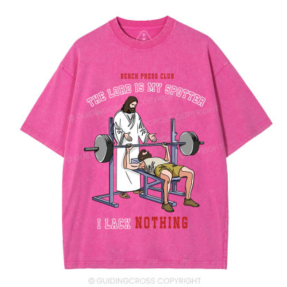 The Lord Is My Spotter Christian Washed T-Shirt