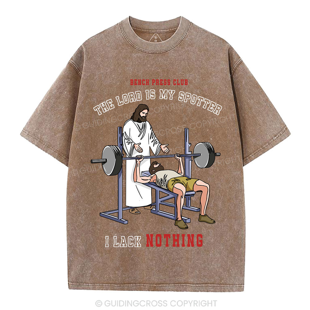 The Lord Is My Spotter Christian Washed T-Shirt