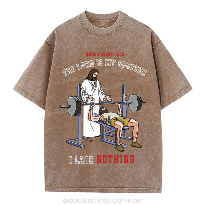 The Lord Is My Spotter Christian Washed T-Shirt