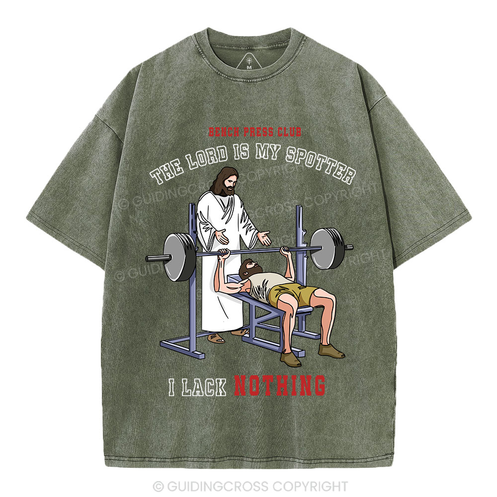 The Lord Is My Spotter Christian Washed T-Shirt