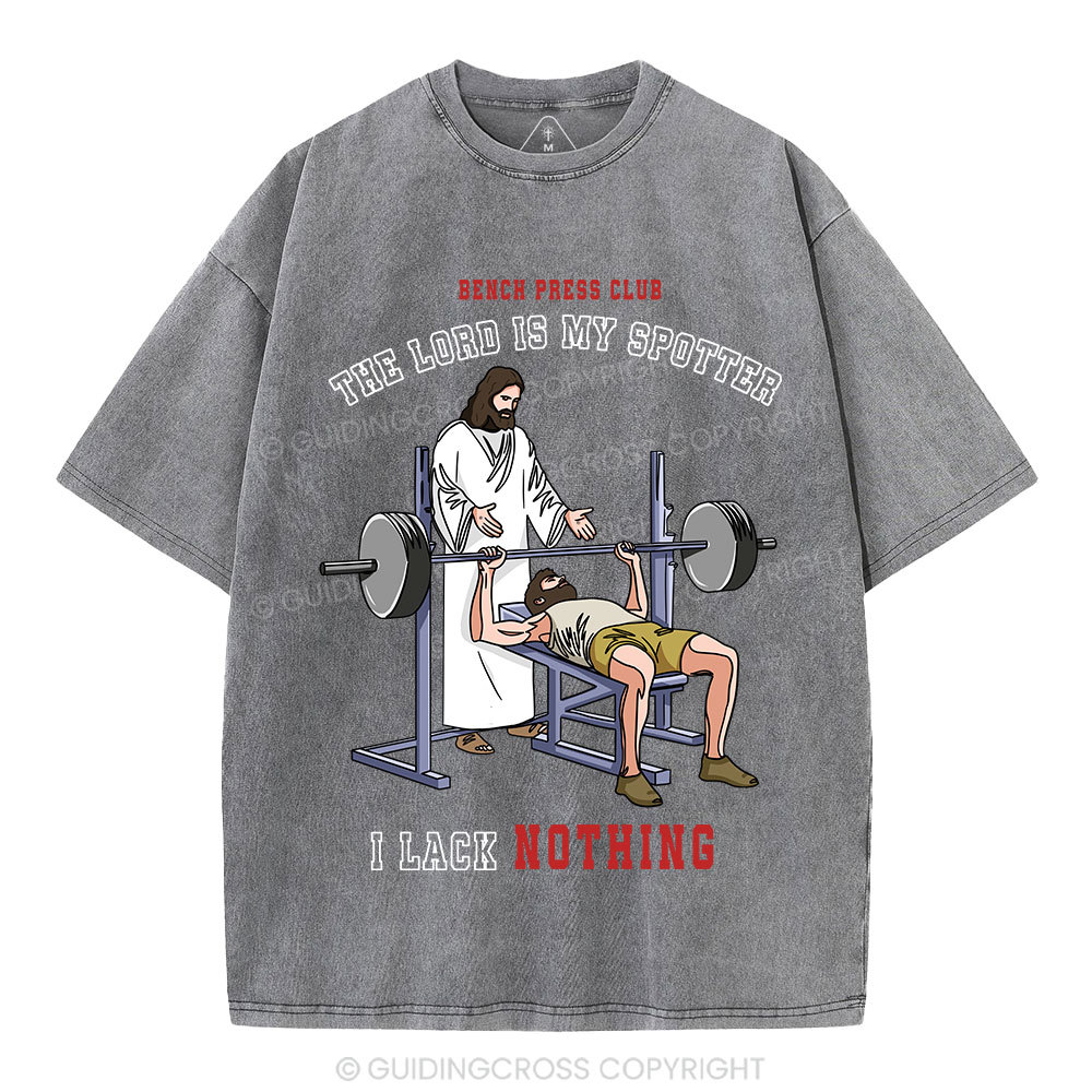 The Lord Is My Spotter Christian Washed T-Shirt