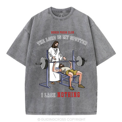 The Lord Is My Spotter Christian Washed T-Shirt