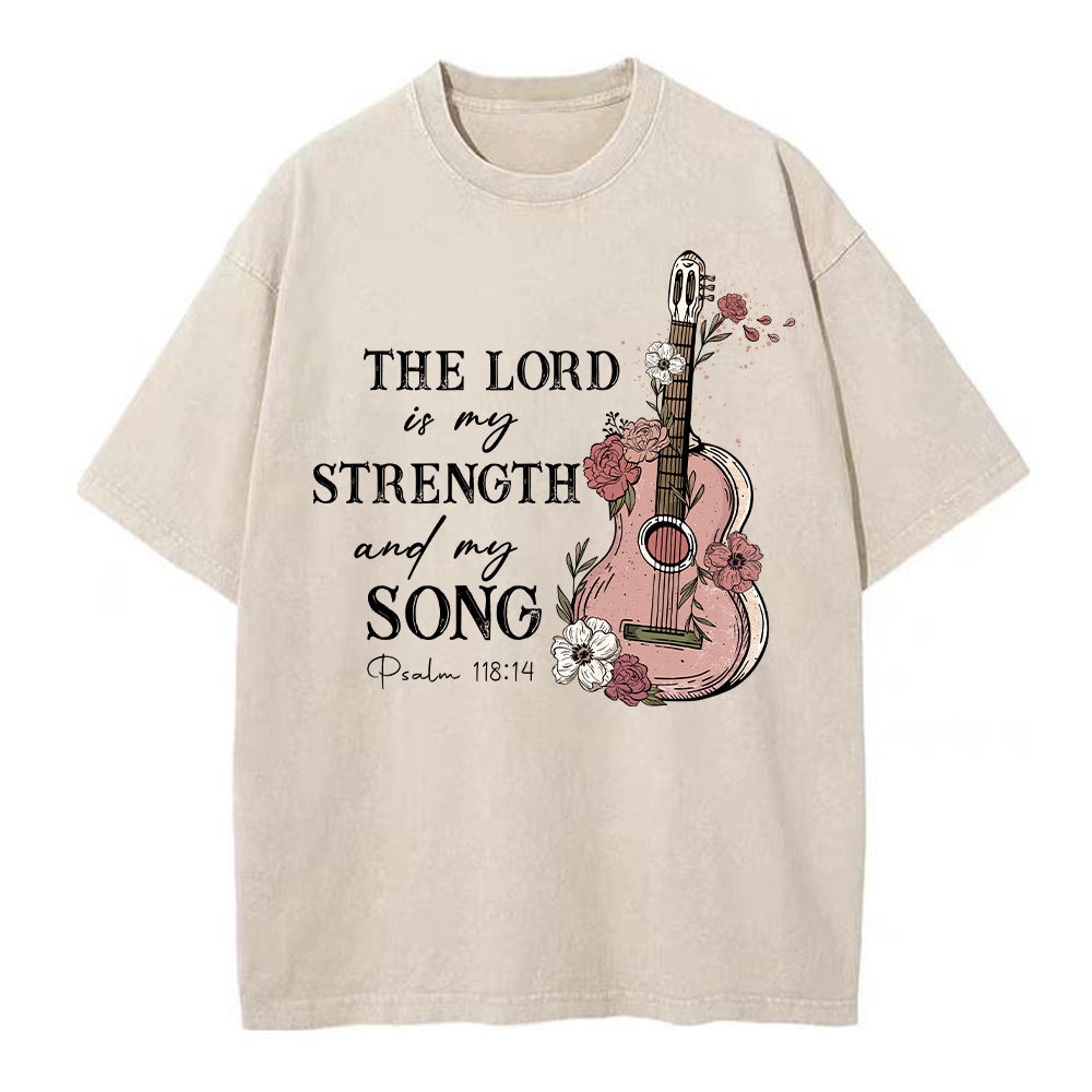 The Lord Is My Strength And My Song Christian Washed T-Shirt