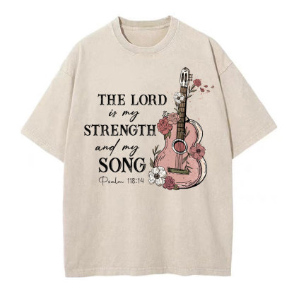 The Lord Is My Strength And My Song Christian Washed T-Shirt