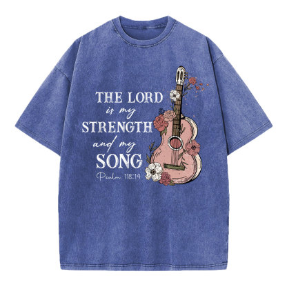The Lord Is My Strength And My Song Christian Washed T-Shirt
