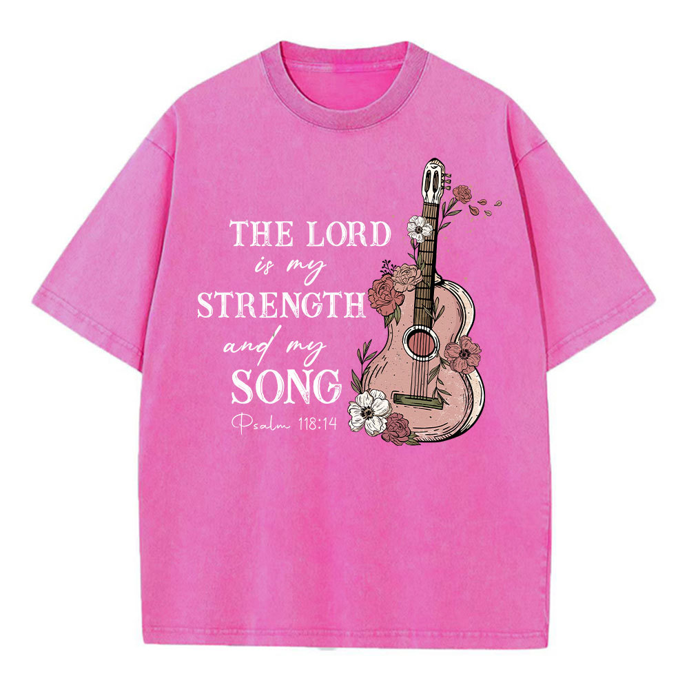 The Lord Is My Strength And My Song Christian Washed T-Shirt