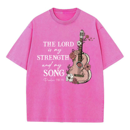 The Lord Is My Strength And My Song Christian Washed T-Shirt