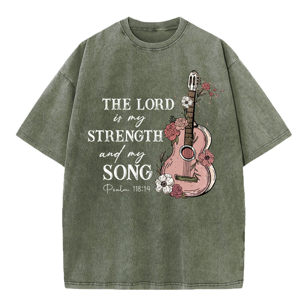 The Lord Is My Strength And My Song Christian Washed T-Shirt