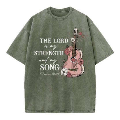 The Lord Is My Strength And My Song Christian Washed T-Shirt