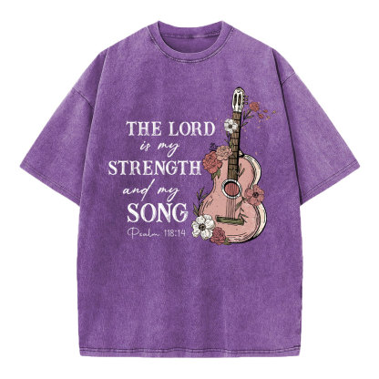 The Lord Is My Strength And My Song Christian Washed T-Shirt