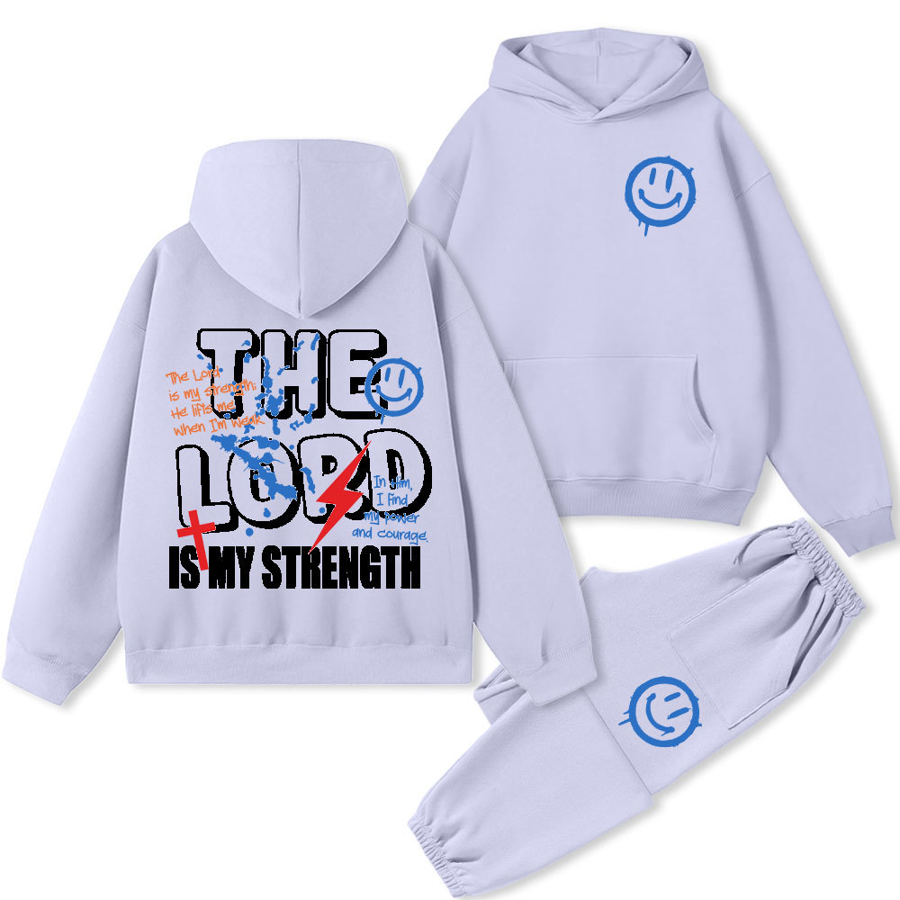 The Lord Is My Strength Christian Premium Fleece Hoodie Set