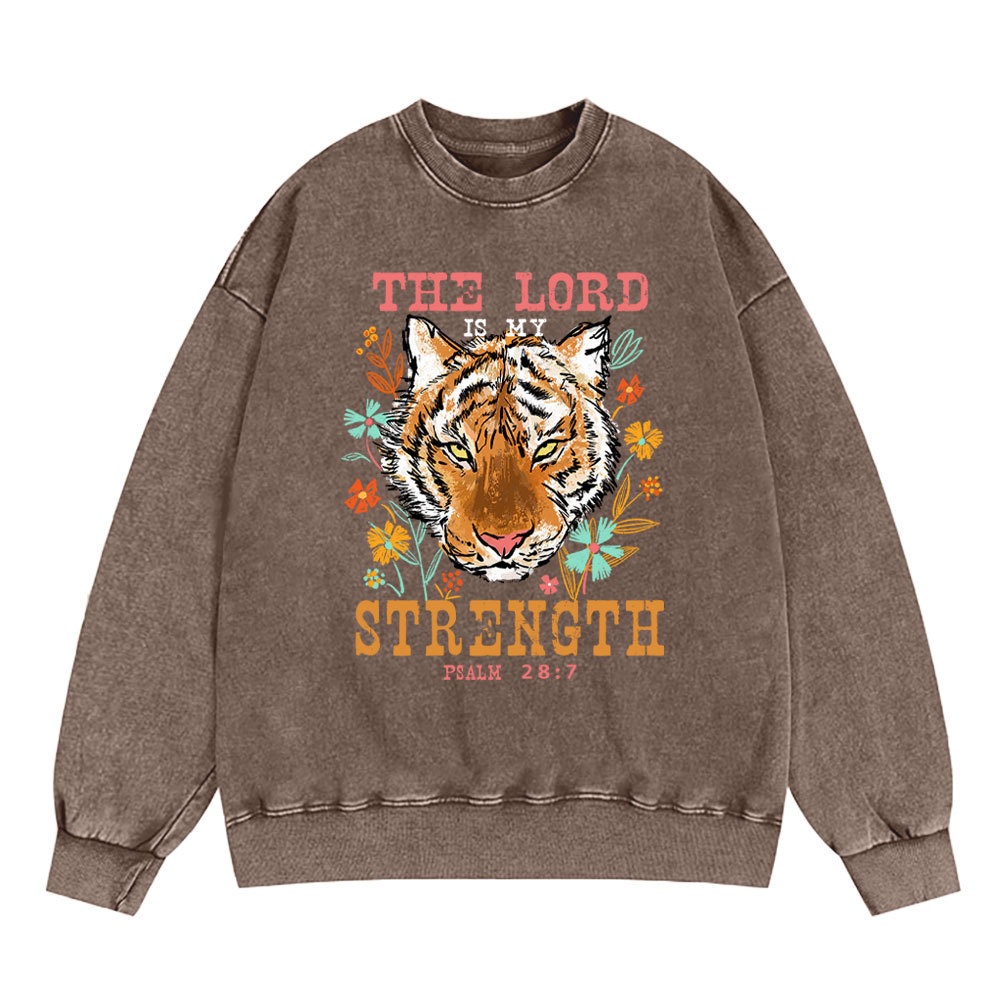 The Lord Is My Strength Christian Washed Sweatshirt