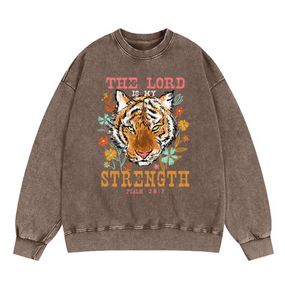 The Lord Is My Strength Christian Washed Sweatshirt