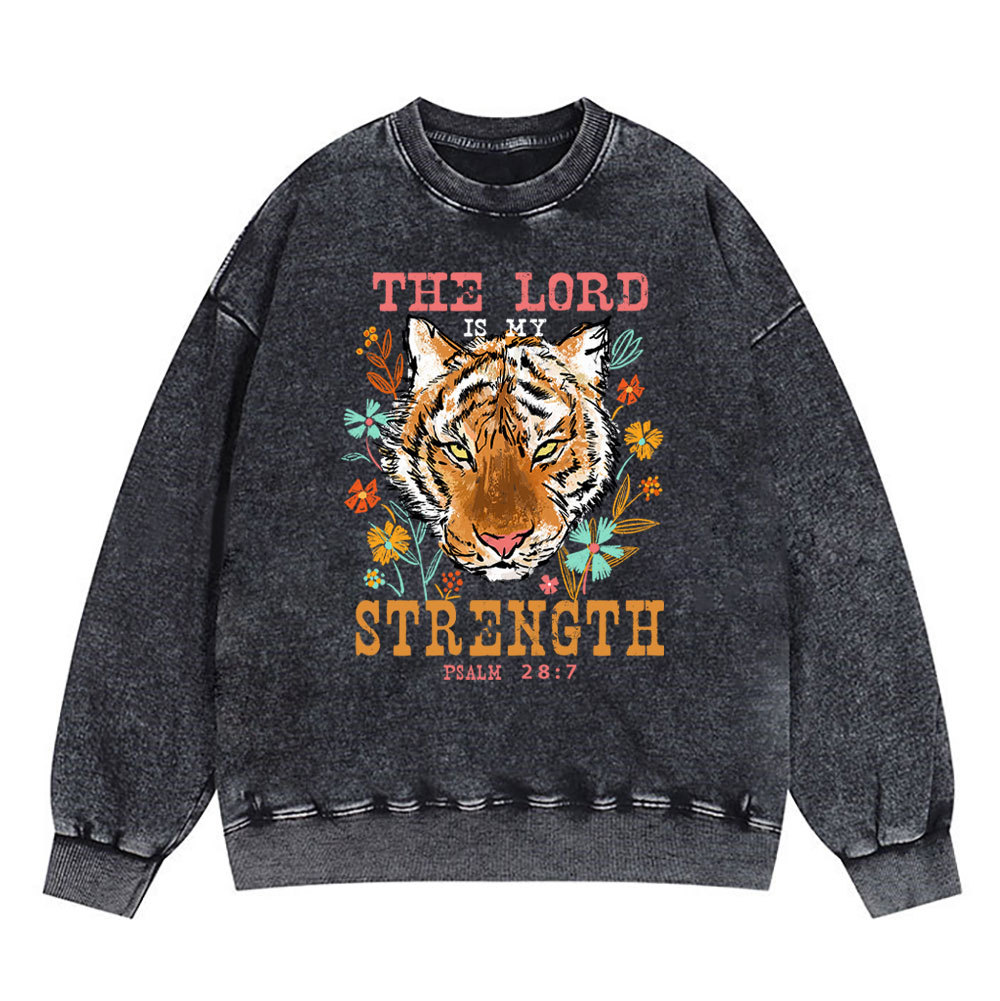 The Lord Is My Strength Christian Washed Sweatshirt