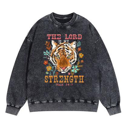 The Lord Is My Strength Christian Washed Sweatshirt