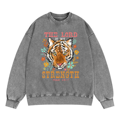 The Lord Is My Strength Christian Washed Sweatshirt